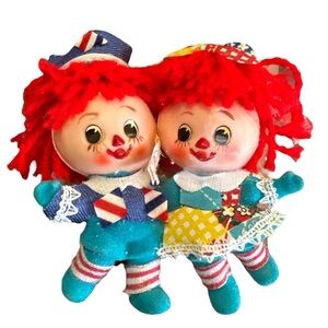 Vintage Japan SSCO Raggedy Ann and Andy ornament